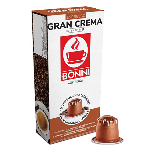 10 aluminum capsules Gran Crema Tiziano Bonini | Nespresso® compatible