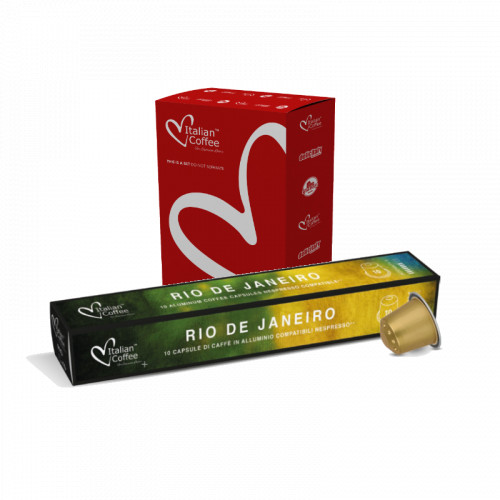 100 aluminum capsules RIO DE JANEIRO | Italian Coffee | Nespresso® compatible | Master Box