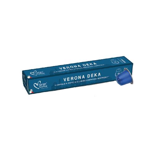 10 aluminum capsules Verona DEKA Italian Coffee