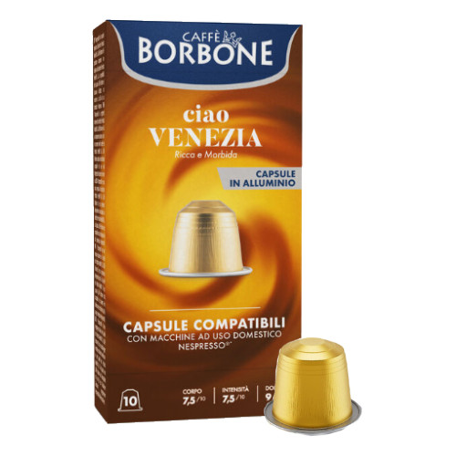 10 aluminum capsules ciao VENEZIA Borbone Nespresso® com.